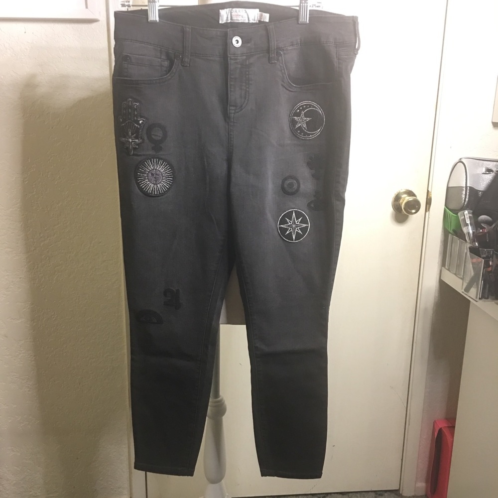Torrid Ultra Skinny Patched Black Jeans Size 12XS